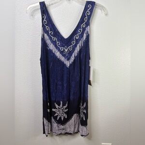 Raya Sun Crepe Batik 1X Tunic Dress NWT